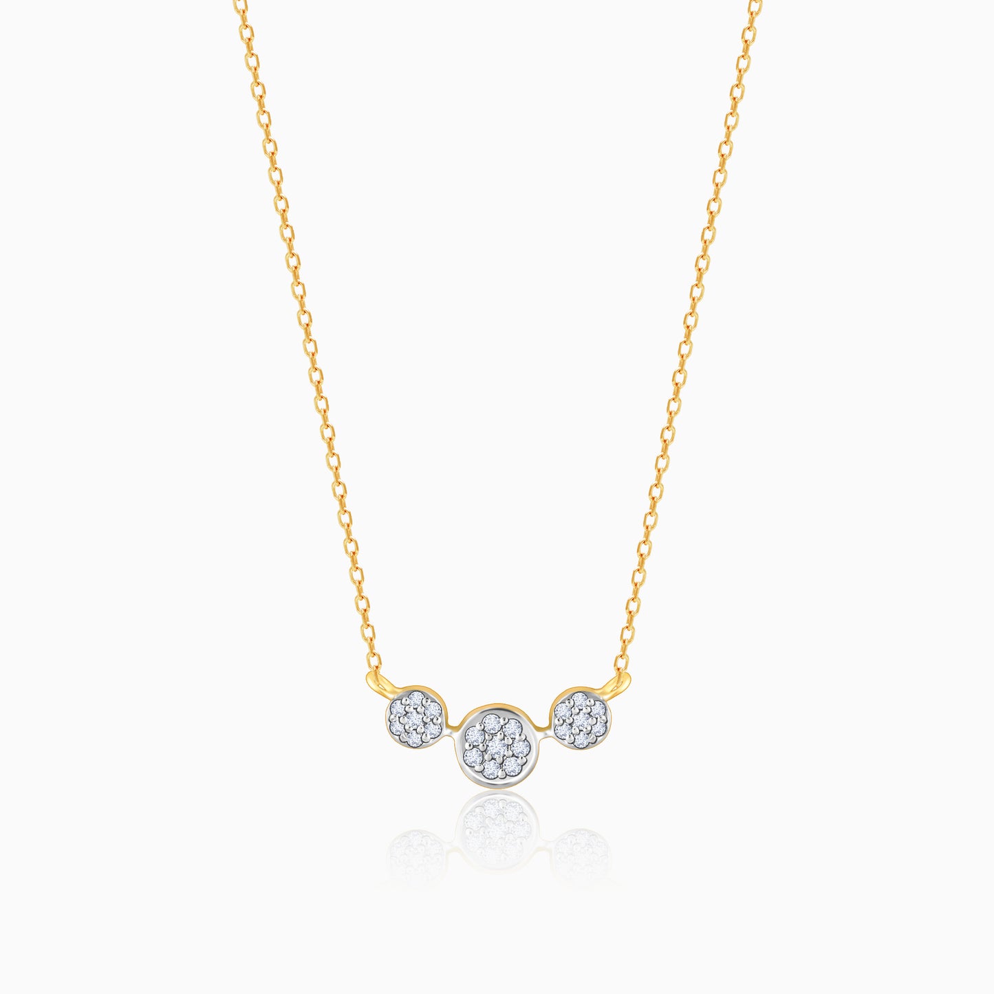 Gold Melting Hearts Diamond Necklace