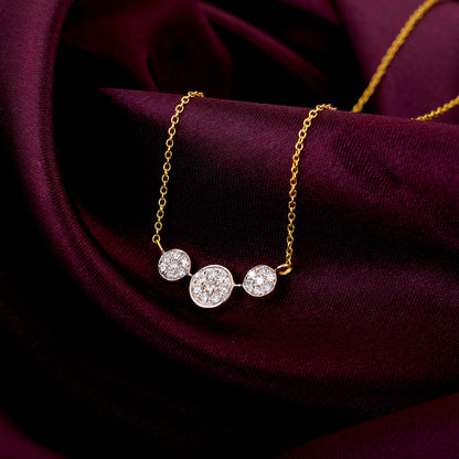 Gold Melting Hearts Diamond Necklace