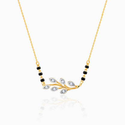 Gold Leaf Diamond Mangalsutra