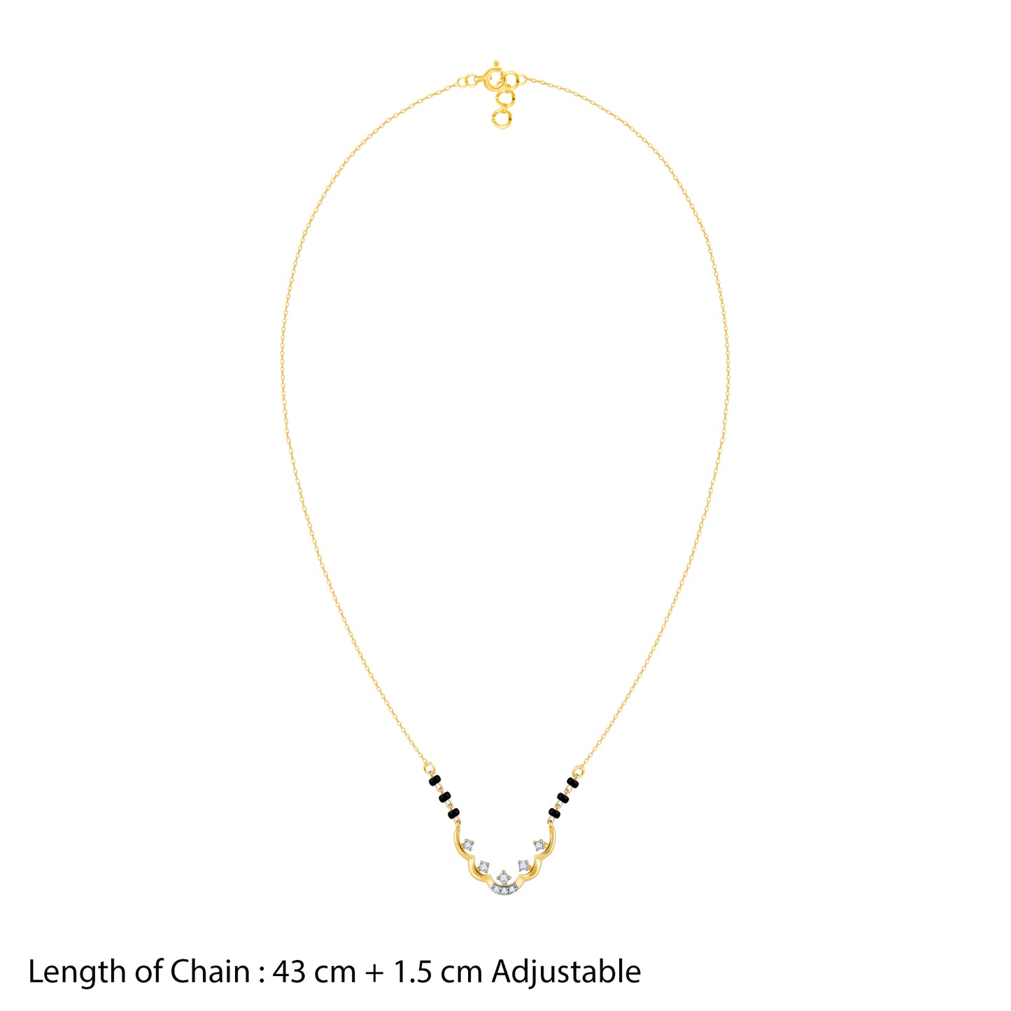 Gold Arched Diamond Mangalsutra