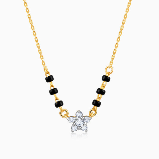 Gold Floral Flare Diamond Mangalsutra