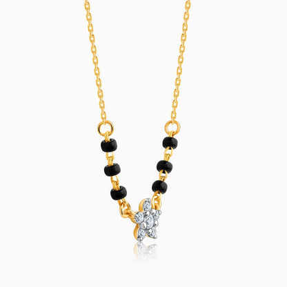 Gold Floral Flare Diamond Mangalsutra