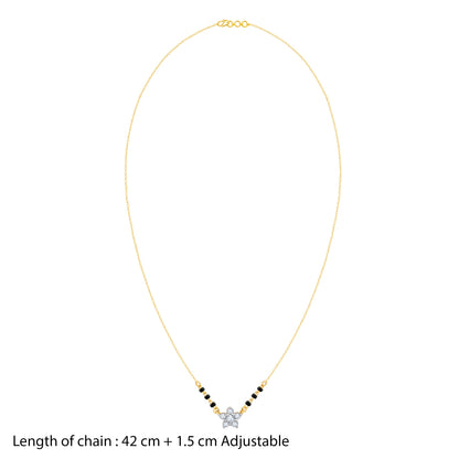 Gold Floral Flare Diamond Mangalsutra