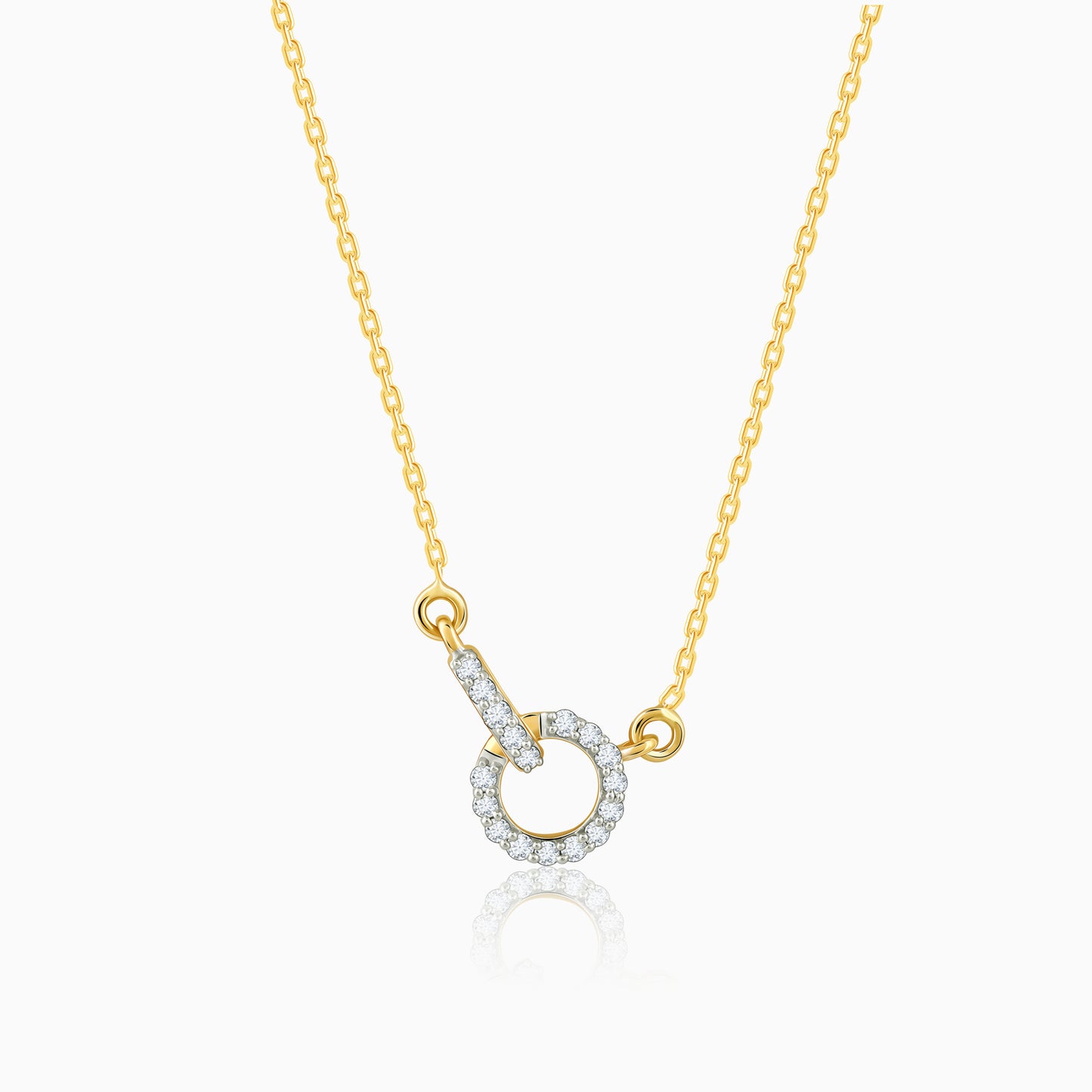 Gold Interconnected Diamond Necklace