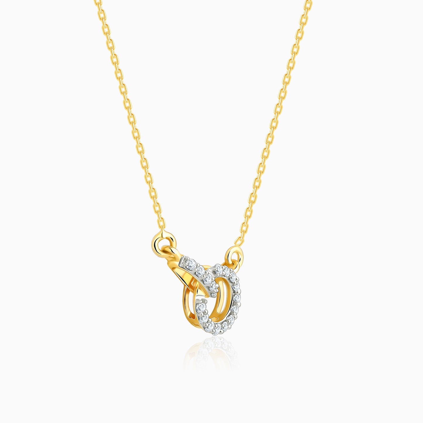 Gold Interconnected Diamond Necklace