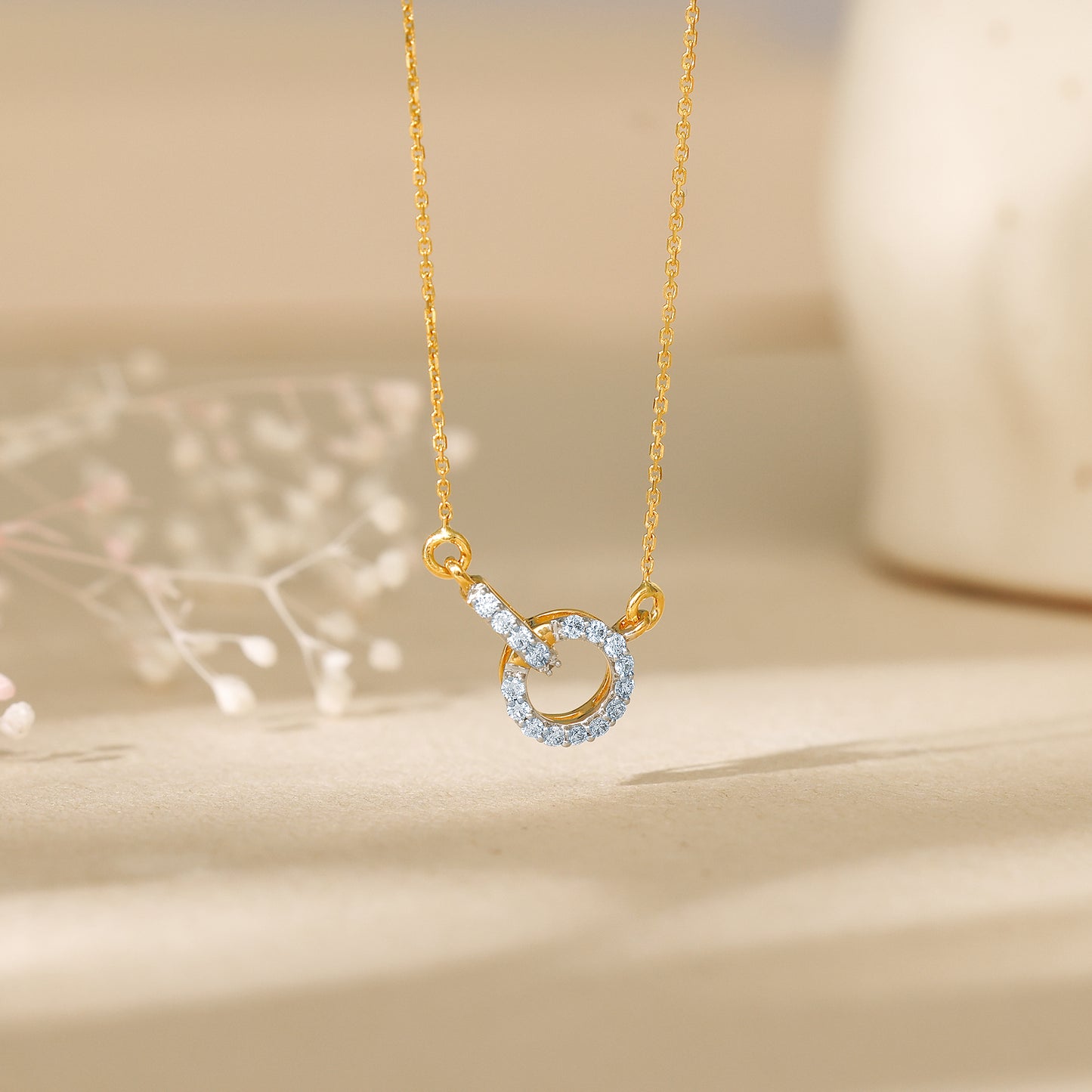 Gold Interconnected Diamond Necklace