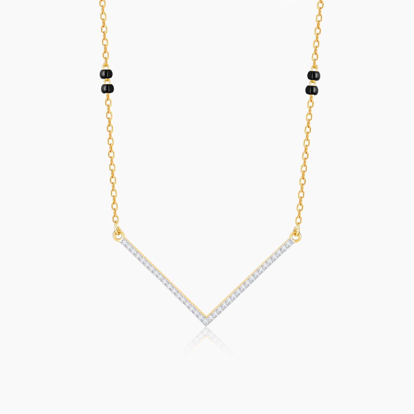 Gold Glossy Diamond Mangalsutra