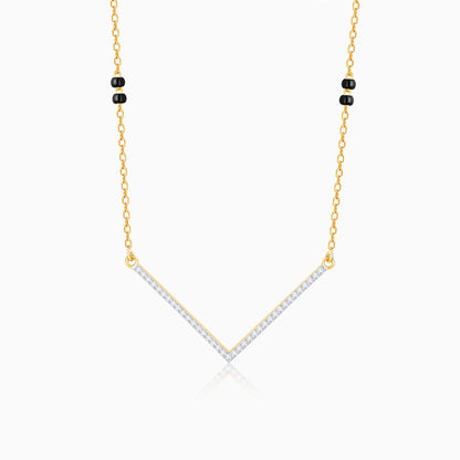 Gold Glossy Diamond Mangalsutra