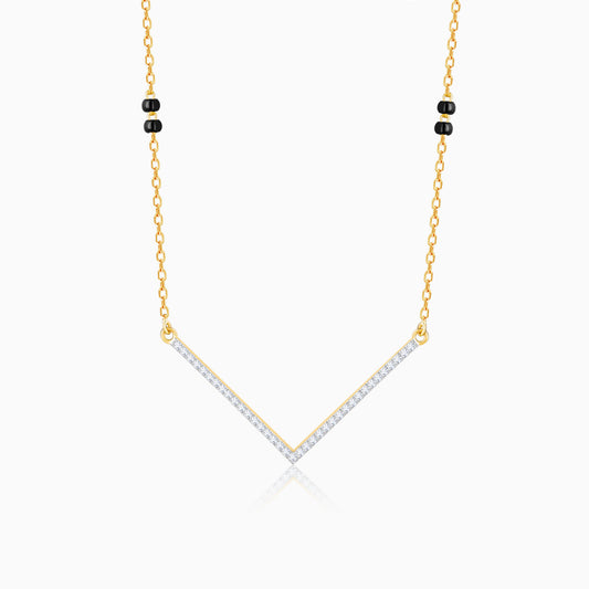 Gold Glossy Diamond Mangalsutra