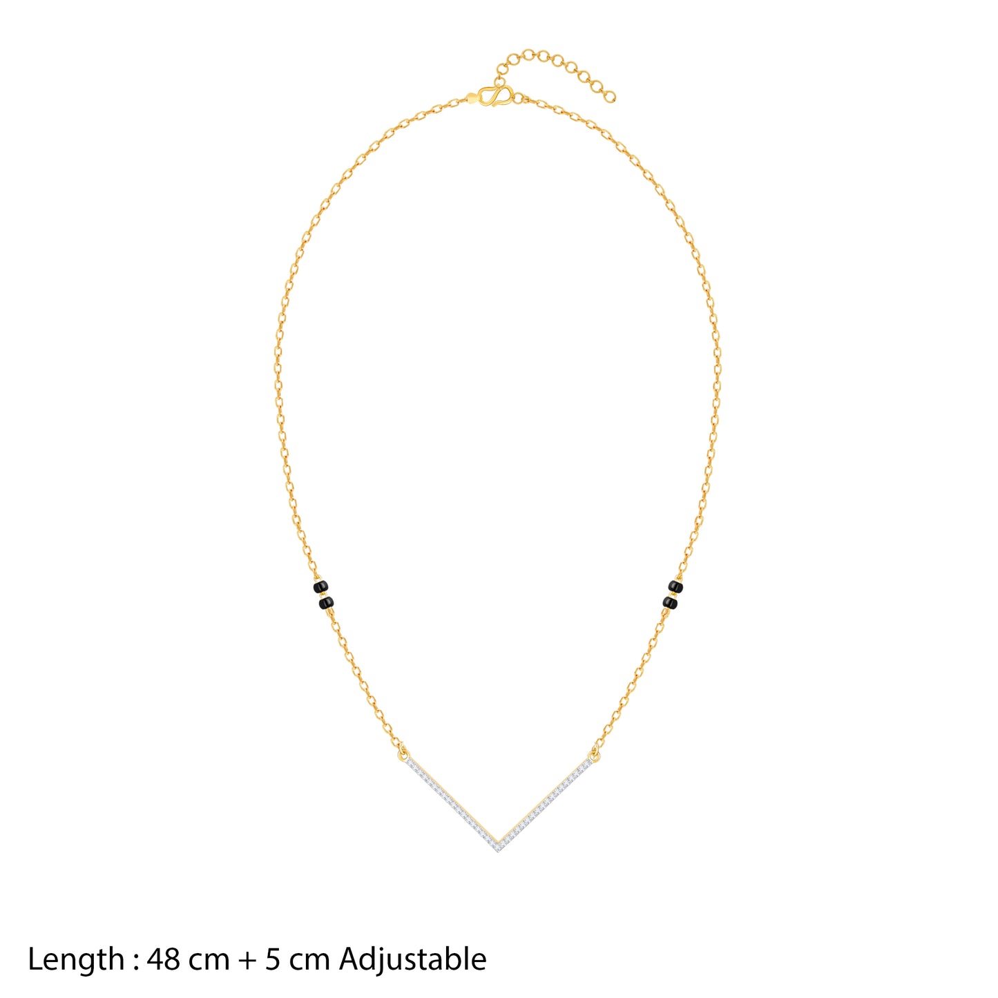 Gold Glossy Diamond Mangalsutra