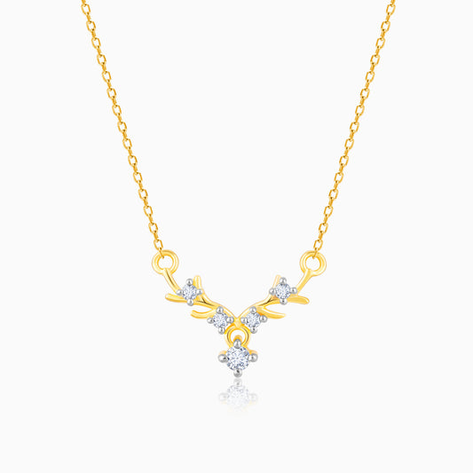 Gold Dearest Deer Diamond Necklace