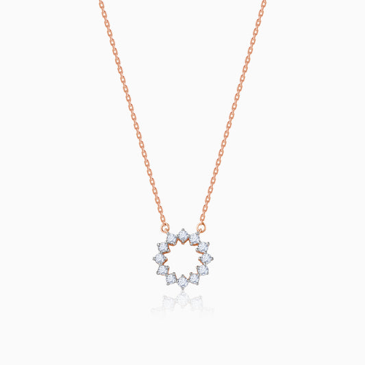 Rose Gold Aureole Diamond Necklace