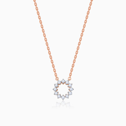 Rose Gold Aureole Diamond Necklace