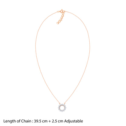 Rose Gold Aureole Diamond Necklace