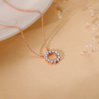 Rose Gold Aureole Diamond Necklace