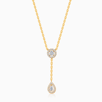 Gold Glam Drop Diamond Necklace