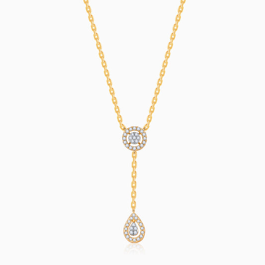 Gold Glam Drop Diamond Necklace