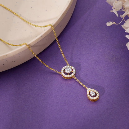 Gold Glam Drop Diamond Necklace