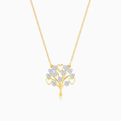 Gold Tree of Hearts Diamond Necklace