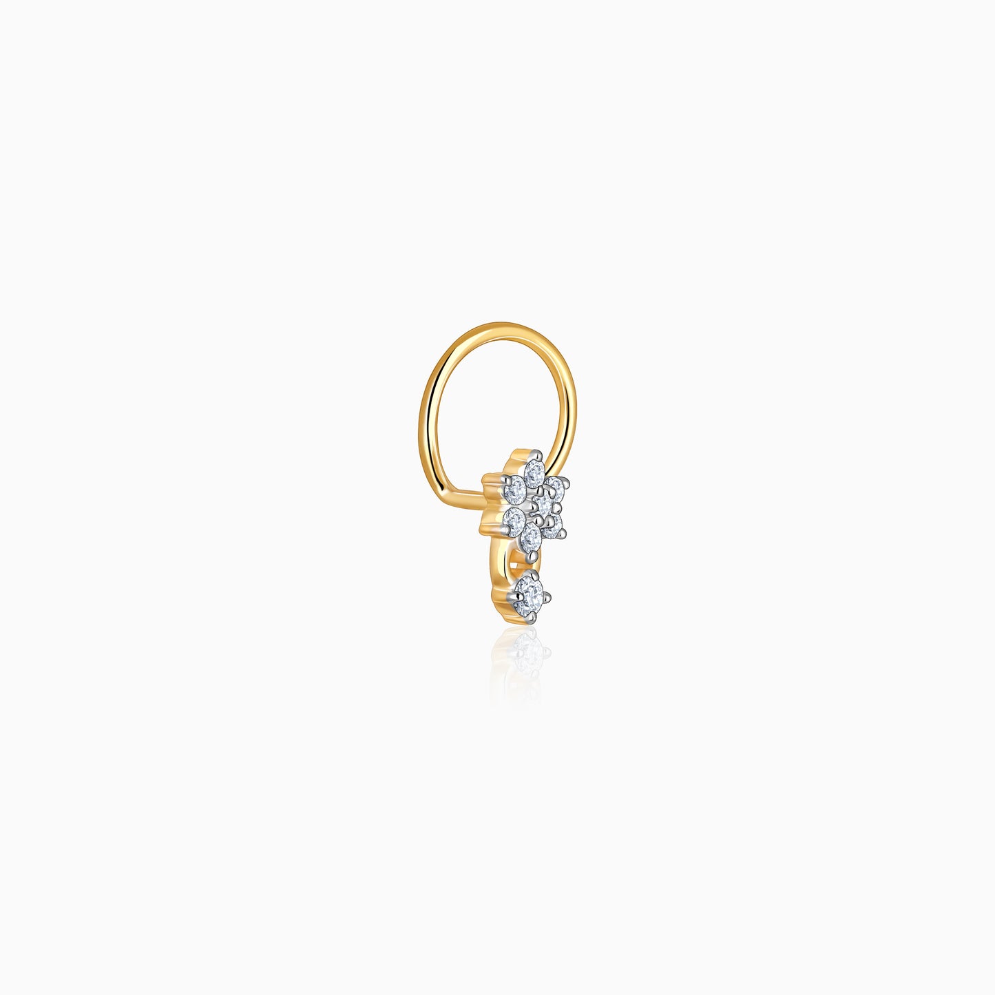 Gold Dreamy Floral Diamond Nose Pin