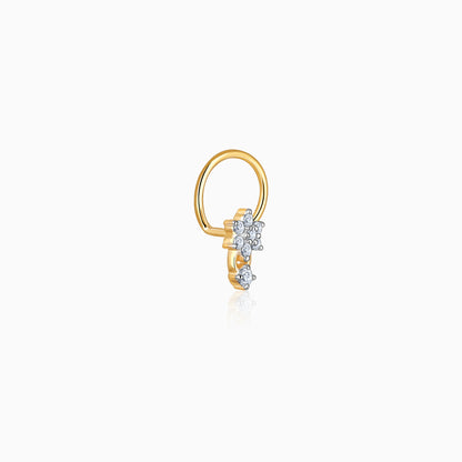 Gold Dreamy Floral Diamond Nose Pin