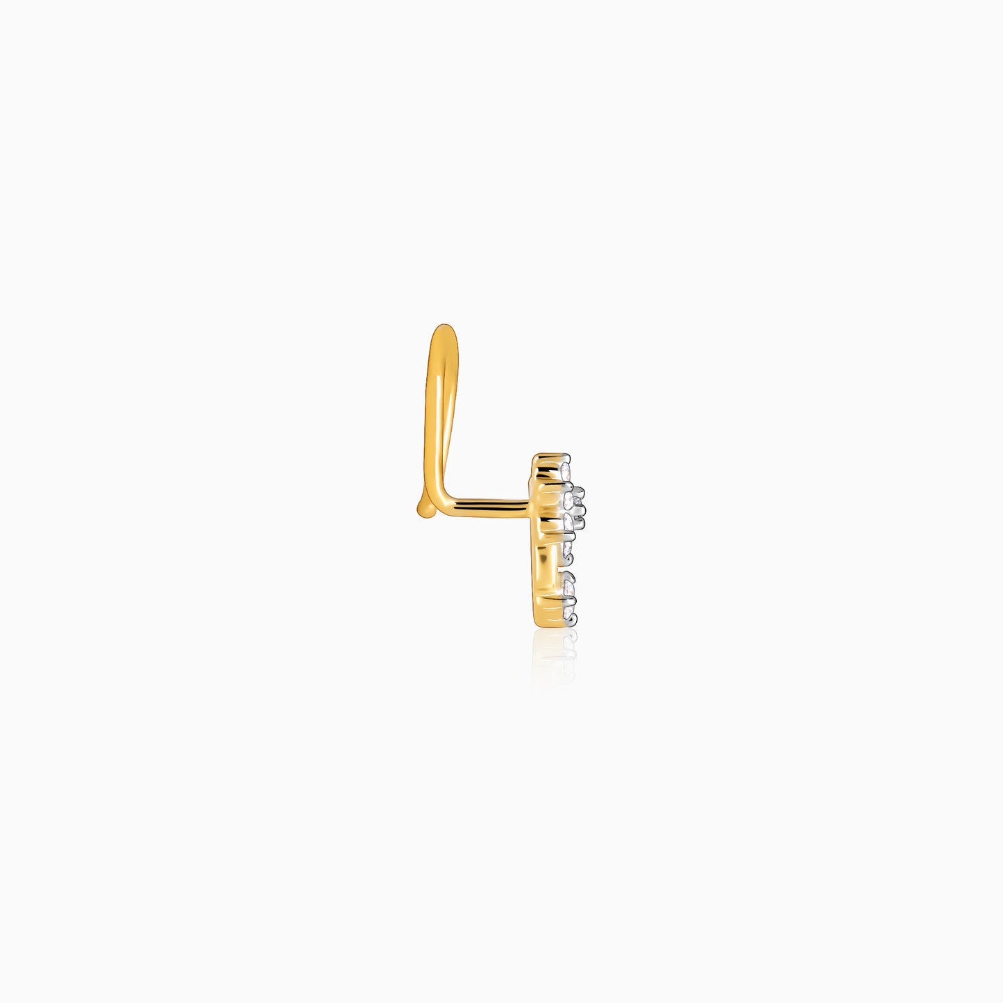 Gold Dreamy Floral Diamond Nose Pin