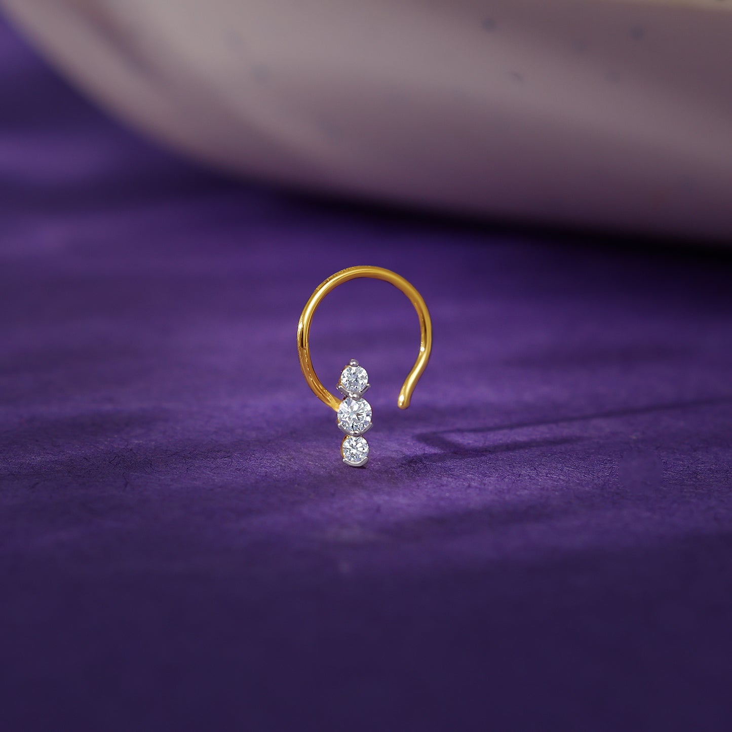 Gold Trio Diamond Nose Pin