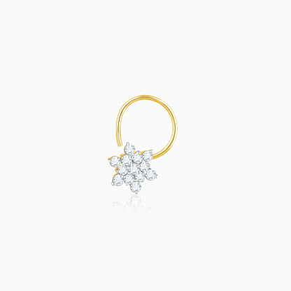 Gold Shining Star Diamond Nose Pin