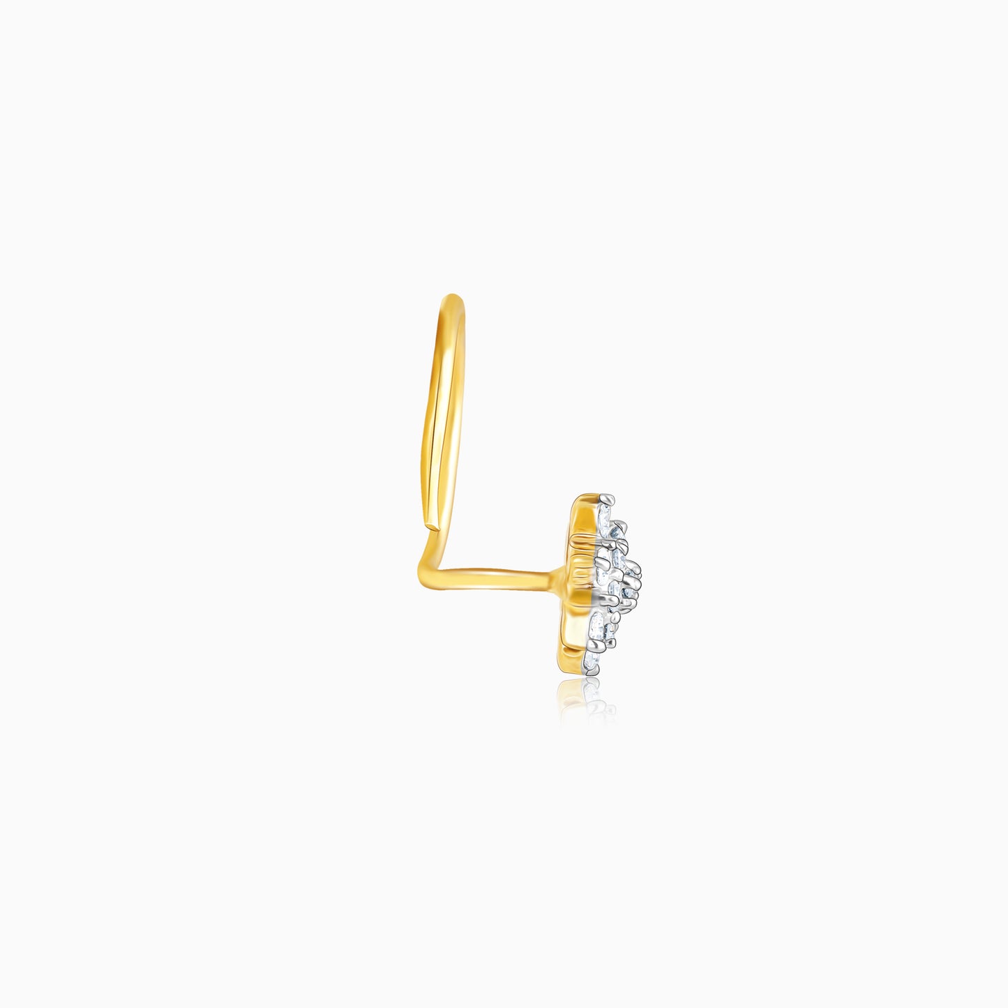 Gold Shining Star Diamond Nose Pin