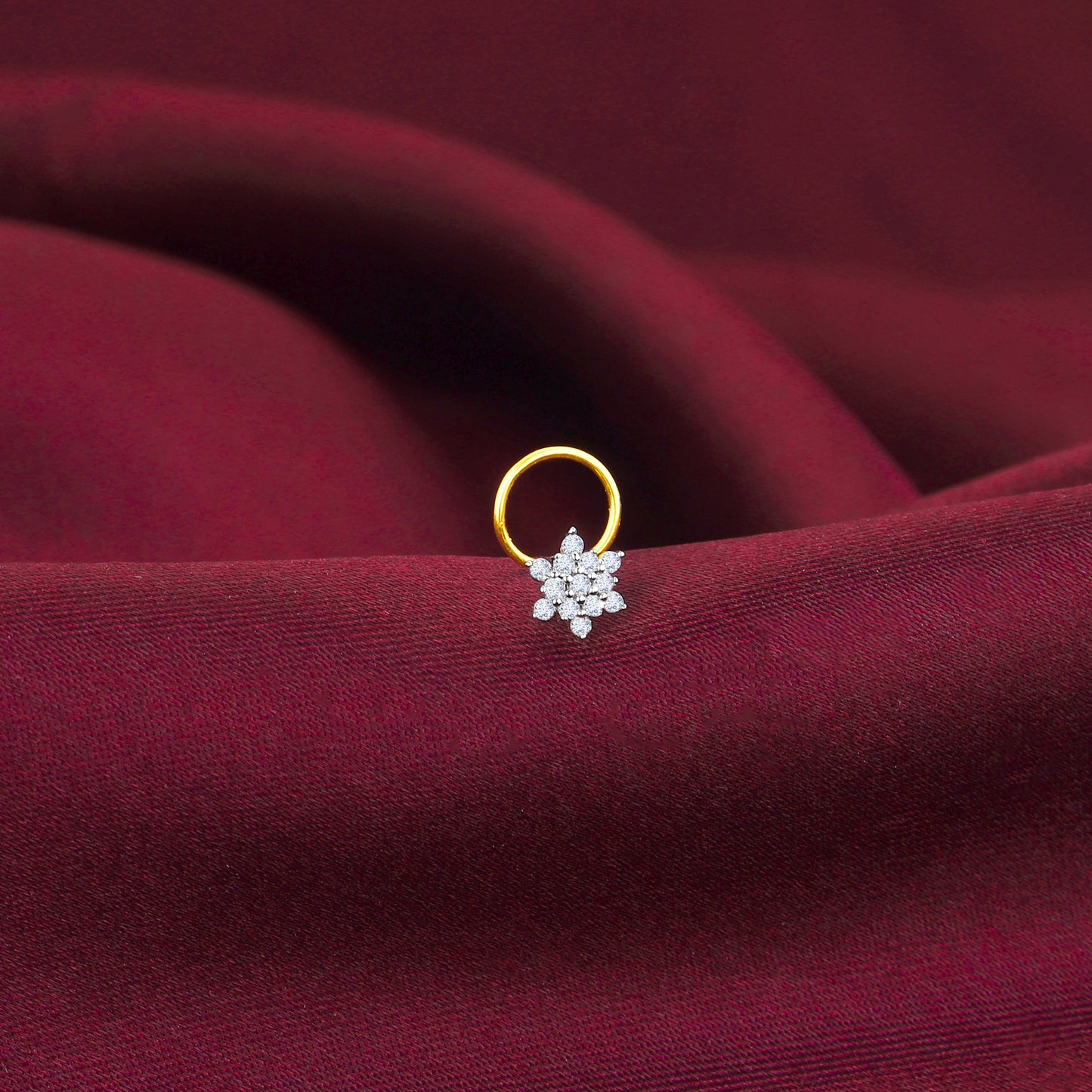 Gold Shining Star Diamond Nose Pin