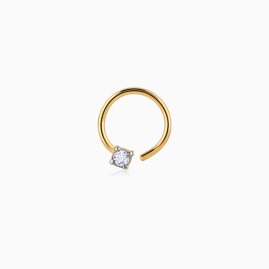 Gold Precious Diamond Nose Ring