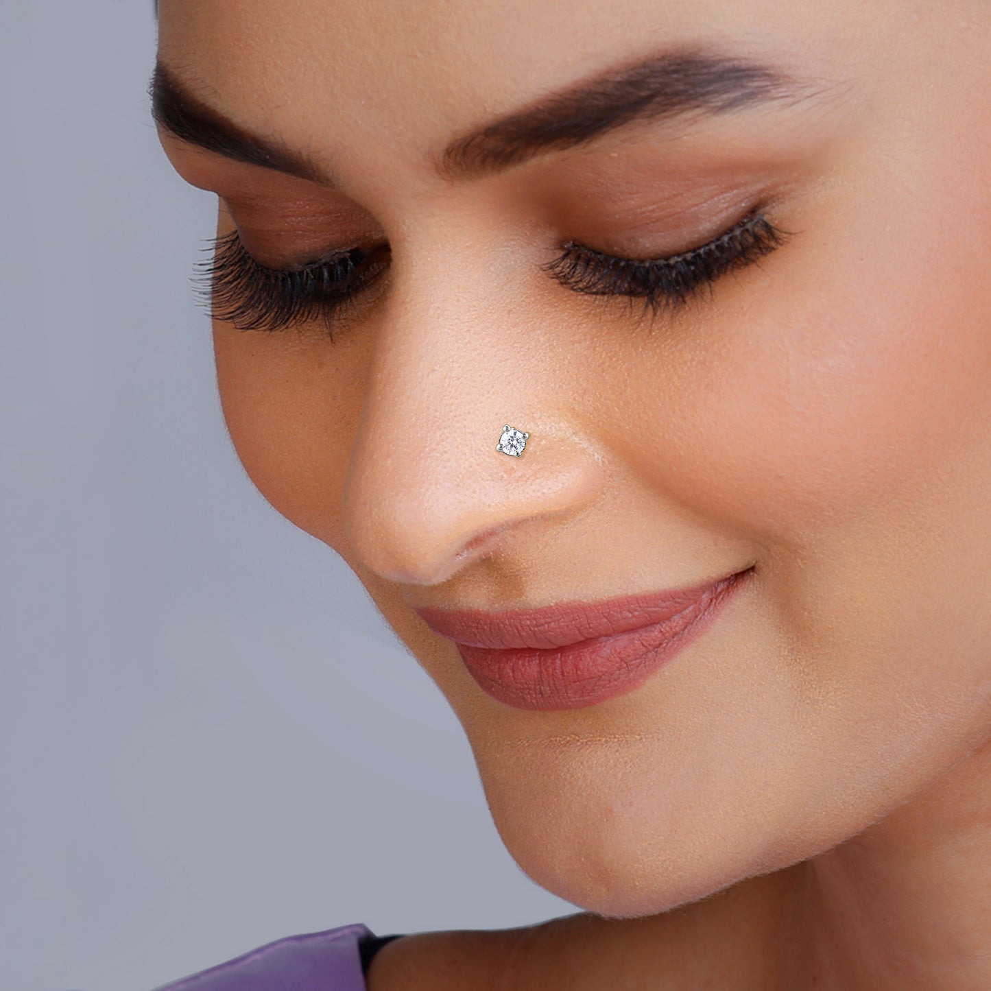 Gold Precious Diamond Nose Ring