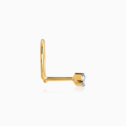 Gold Precious Diamond Nose Ring