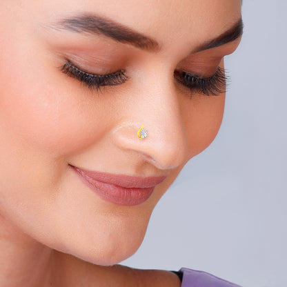 Gold Glittering Treasure Diamond Nose Pin