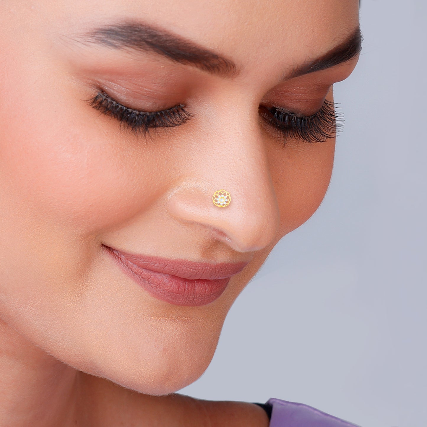 Gold Dreamy Marigold Diamond Nose Pin