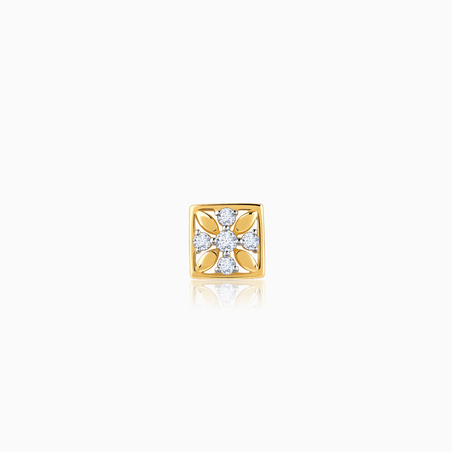 Gold Gorgeous Square Diamond Nose Pin