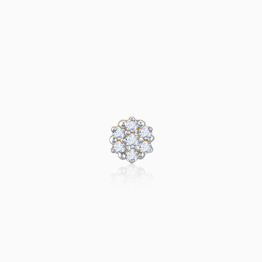 Gold Fragrant Floret Diamond Nose Pin