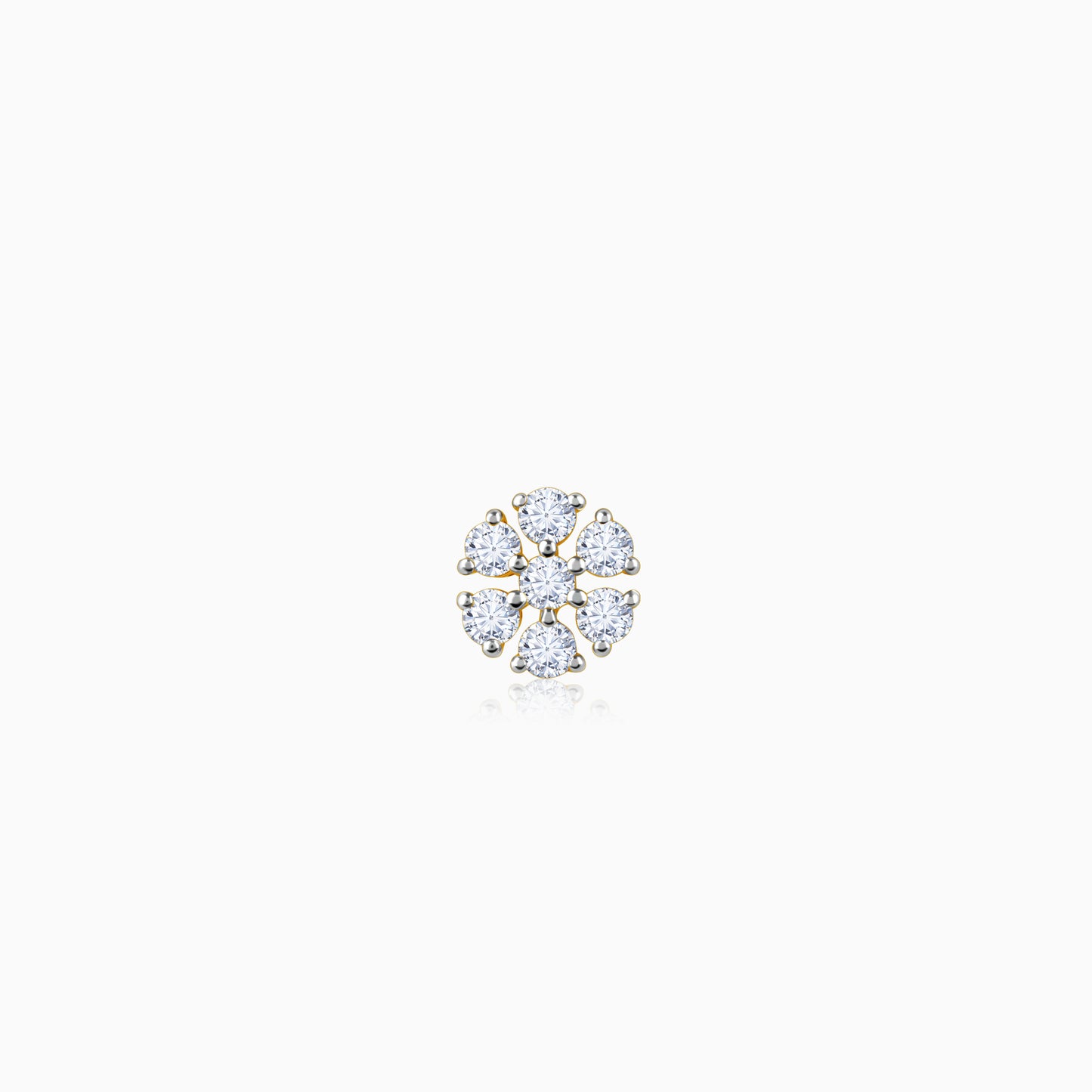 Gold Circular Shine Diamond Nose Pin