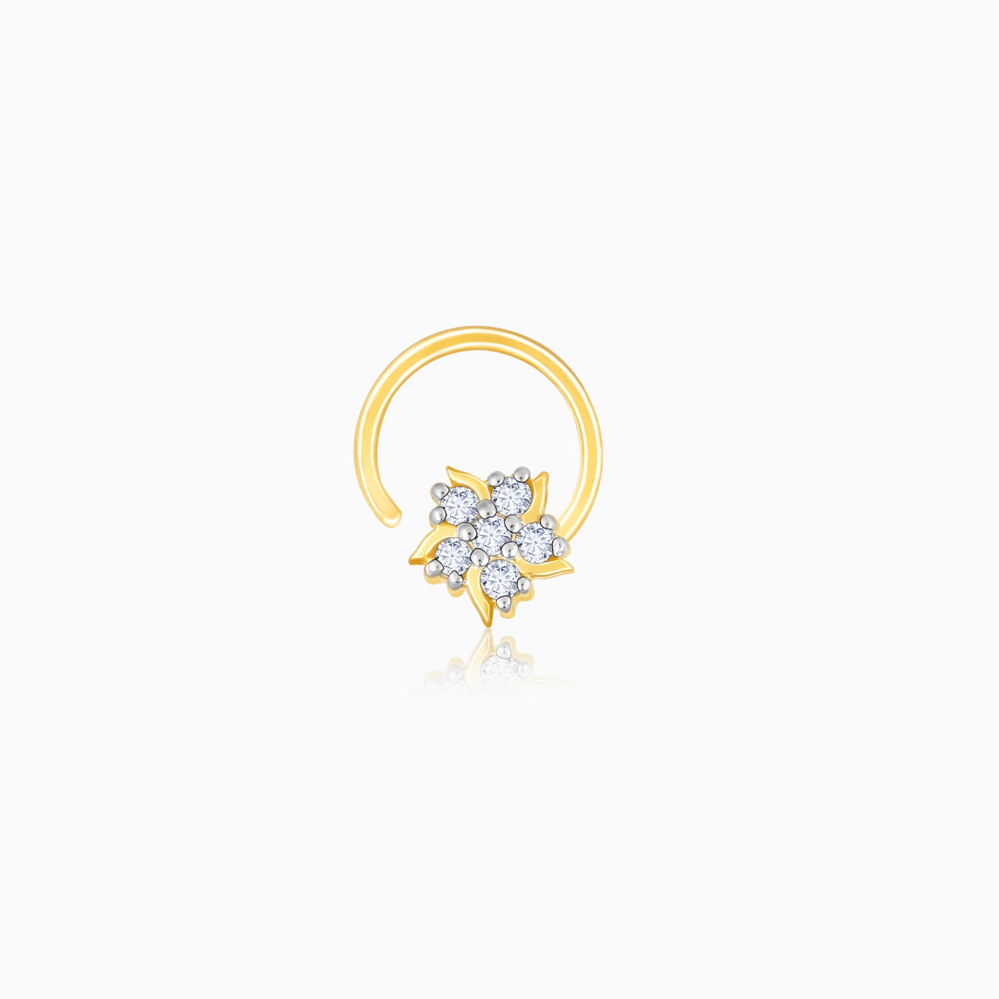 Gold Adorable Bloom Diamond Nose Pin