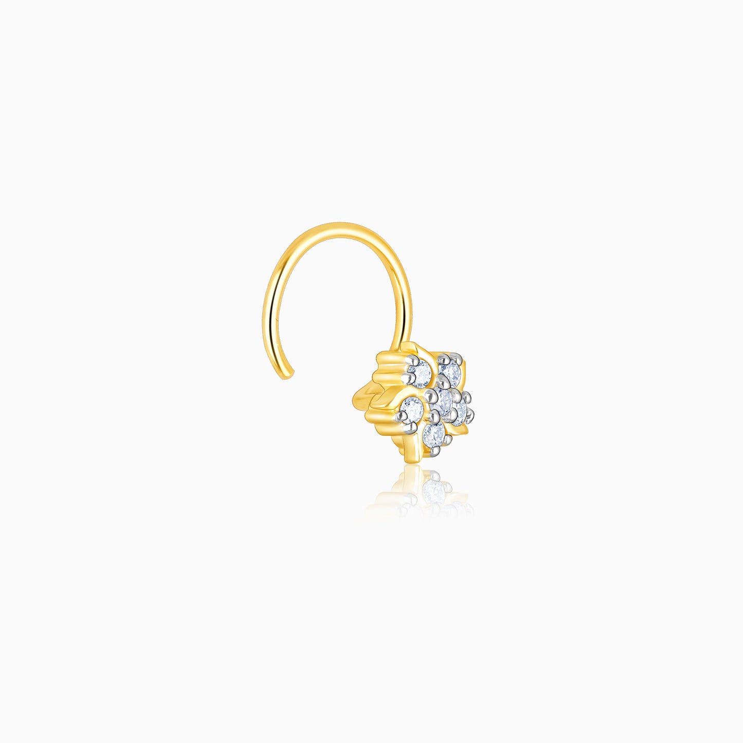 Gold Adorable Bloom Diamond Nose Pin