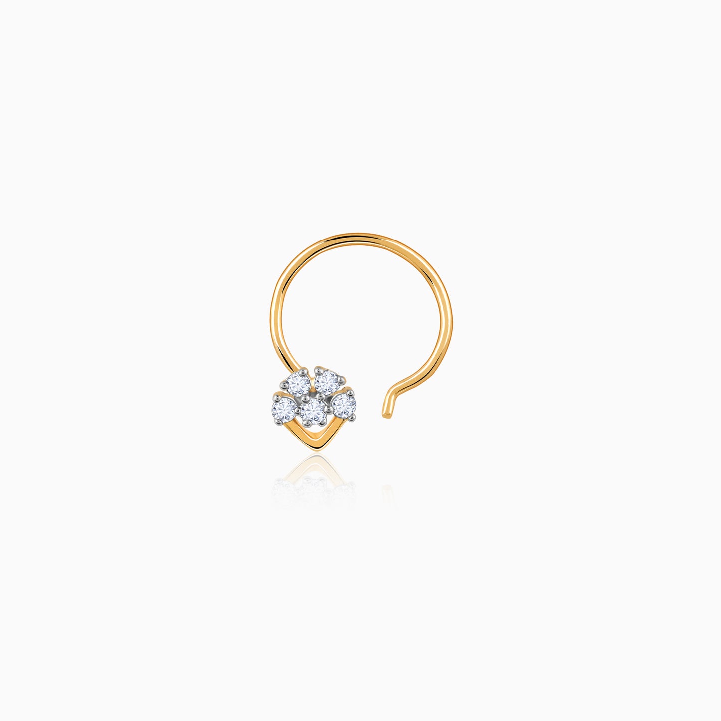 Gold Graceful Aura Diamond Nose Pin