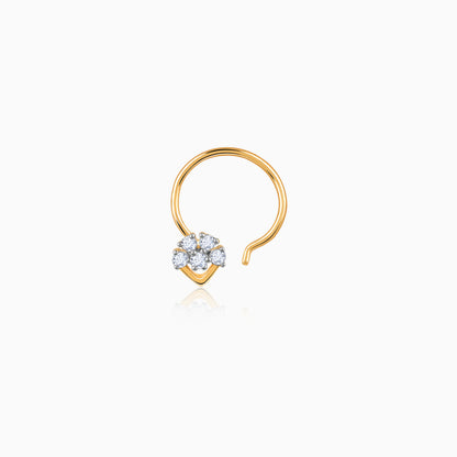 Gold Graceful Aura Diamond Nose Pin