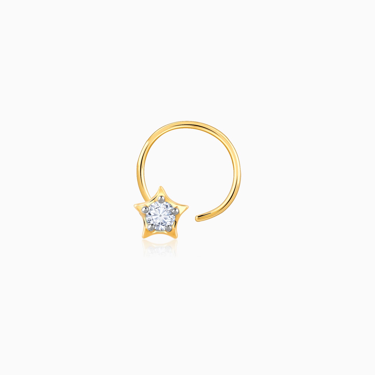 Gold Starry Glow Diamond Nose Pin