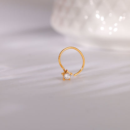 Gold Starry Glow Diamond Nose Pin