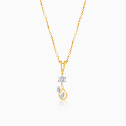 Gold Graceful Sparkle Diamond Pendant