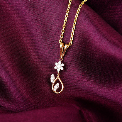 Gold Graceful Sparkle Diamond Pendant