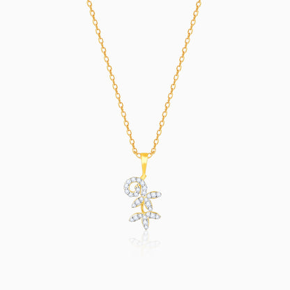 Gold Elegant Floral Diamond Pendant