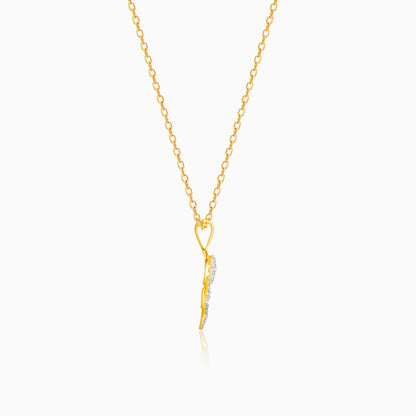 Gold Elegant Floral Diamond Pendant