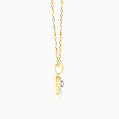 Gold Enchanted Touch Diamond Pendant