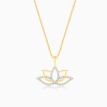 Gold Mystic Lotus Diamond Pendant